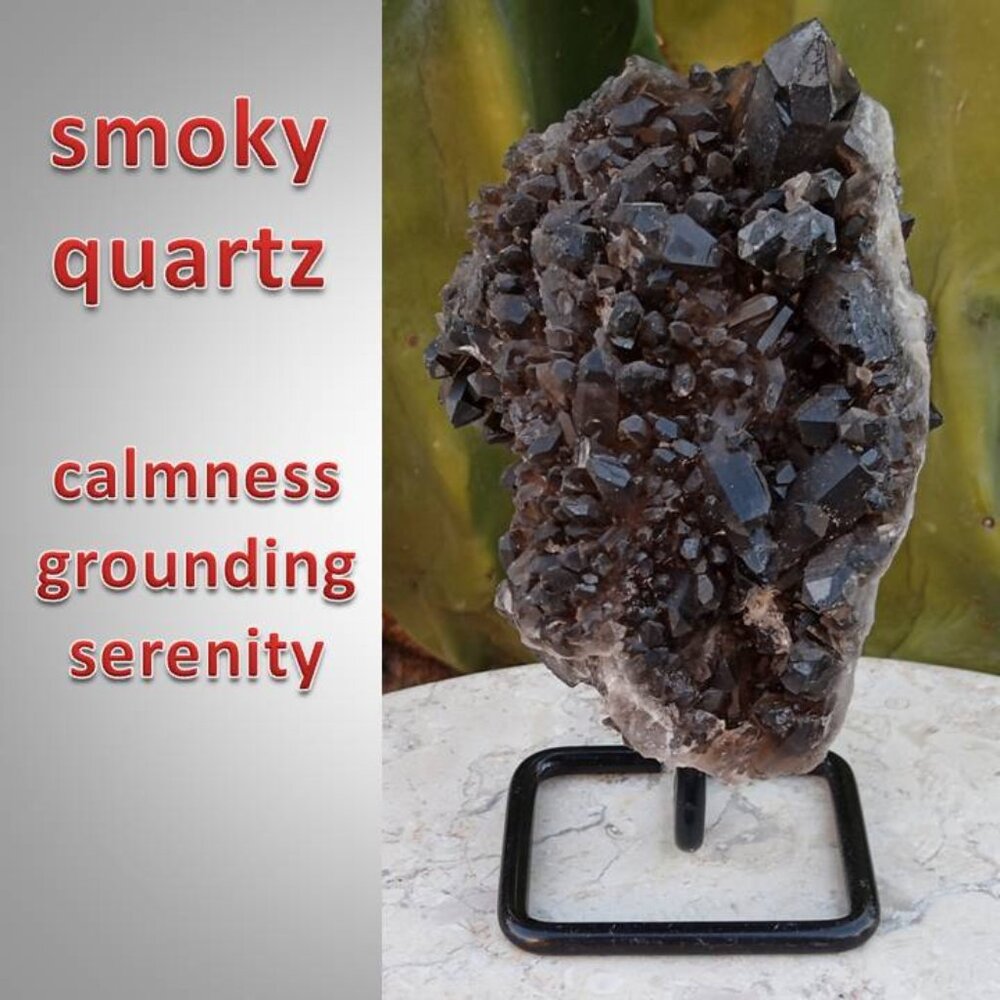 ❤️ LAST DAY!  SMOKY QUARTZ stone crystal on stand 02